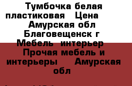 Тумбочка белая пластиковая › Цена ­ 500 - Амурская обл., Благовещенск г. Мебель, интерьер » Прочая мебель и интерьеры   . Амурская обл.